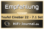 Testbericht - hifi-journal.de - CINEBAR 22 für Dolby Atmos 7.1-Set