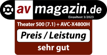 Testbericht - av-magazin.de - THEATER 500 + Denon AVC-X4800H 7.1-Set Preis-Leistung Sehr Gut