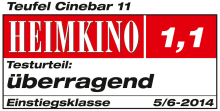 Testbericht - Heimkino - Cinebar 11 - Überragend 5/6-2014