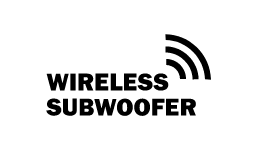 Subwoofer kann optional kabellos betrieben werden. Siehe Produktbeschreibung.