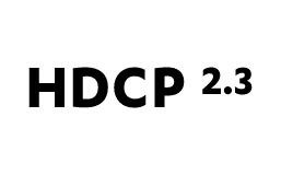 HDCP 2.3 ist die aktuelle Version eines hardware-basierten Kopierschutzes und verhindert, dass Video- Und Audiosignale abgefangen, aufgezeichnet und vervielfältigt werden können.