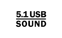 USB-Soundkarte integriert für fünf Satelliten-Lautsprecher und ein Subwoofer.