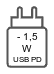 Puissance requise en watts : La puissance en watts indiquée correspond au minimum nécessaire pour utiliser ce produit et/ou recharger sa batterie. Les chargeurs USB-C offrant une puissance de sortie supérieure peuvent également être utilisés, car le produit ajuste automatiquement la puissance qu'il consomme.