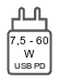 Puissance requise en watts : La puissance en watts indiquée correspond au minimum nécessaire pour utiliser ce produit et/ou recharger sa batterie. Les chargeurs USB-C offrant une puissance de sortie supérieure peuvent également être utilisés, car le produit ajuste automatiquement la puissance qu'il consomme.