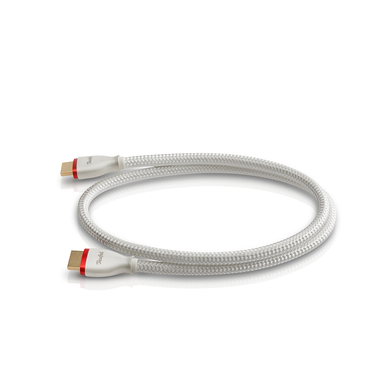 Teufel HDMI 2.1 kabel rond 0,75 m - Highspeed HDMI-kabel, 2.1 specificaties: 4K 3D bij 50/60p en 8K transmissie - wit