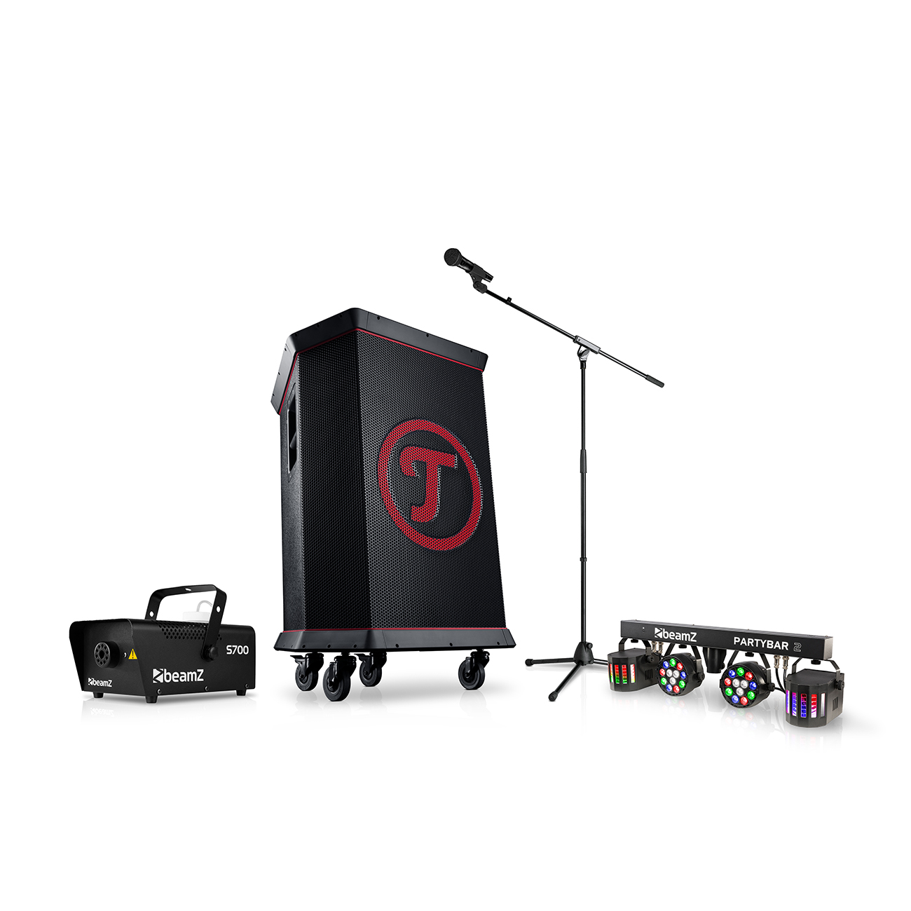 ROCKSTER+PartyBar2+Fog Machine+Shure PGA58+Stand