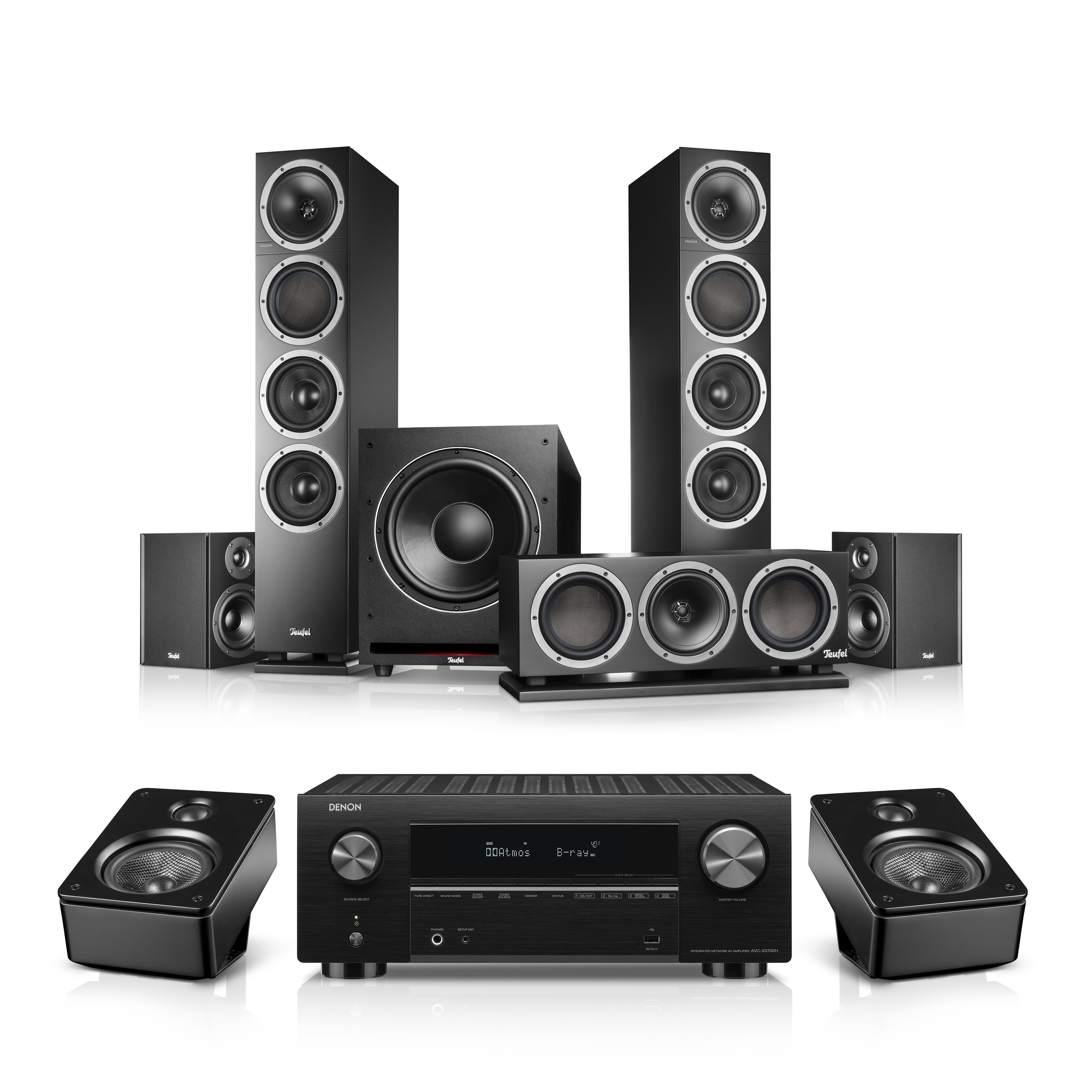 THEATER 500 Surround + DENON X3800H für Dolby Atmos "5.1.2"