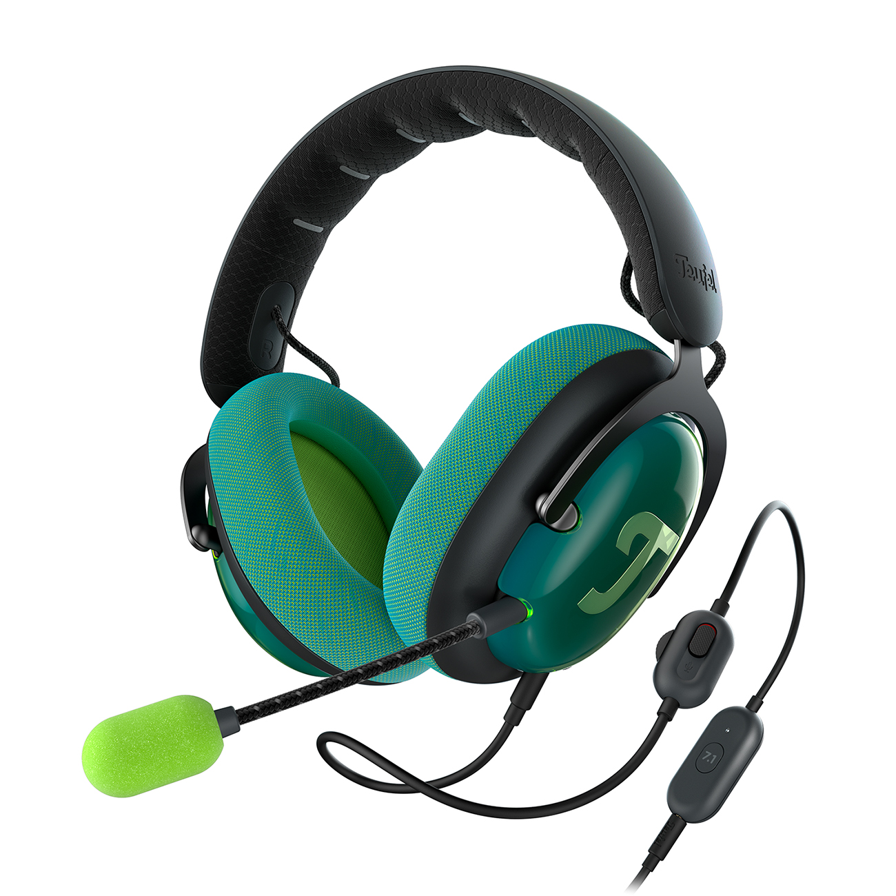 Teufel ZOLA | Bekabelde over-ear headset met microfoon voor games, muziek en home-office, 7.1 binaurale surround sound- zwart/groen