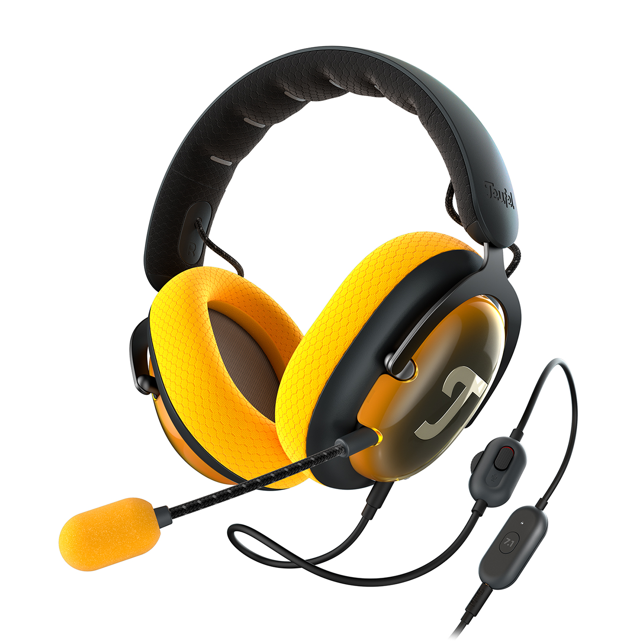 Teufel ZOLA Gaming-HD-Headset 7.1-Binaural-Surround-Sound Kraftvolller Bass Dark Gray/Dark Gray/Golden Amber