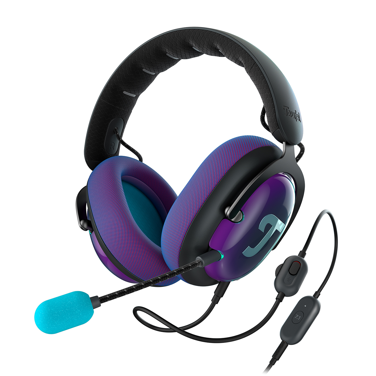 Teufel ZOLA | Bekabelde over-ear headset met microfoon voor games, muziek en home-office, 7.1 binaurale surround sound - zwart/violet